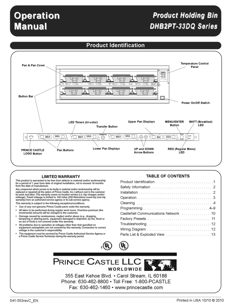 Prince Castle DHB2PT-33DQ Series Operation manual