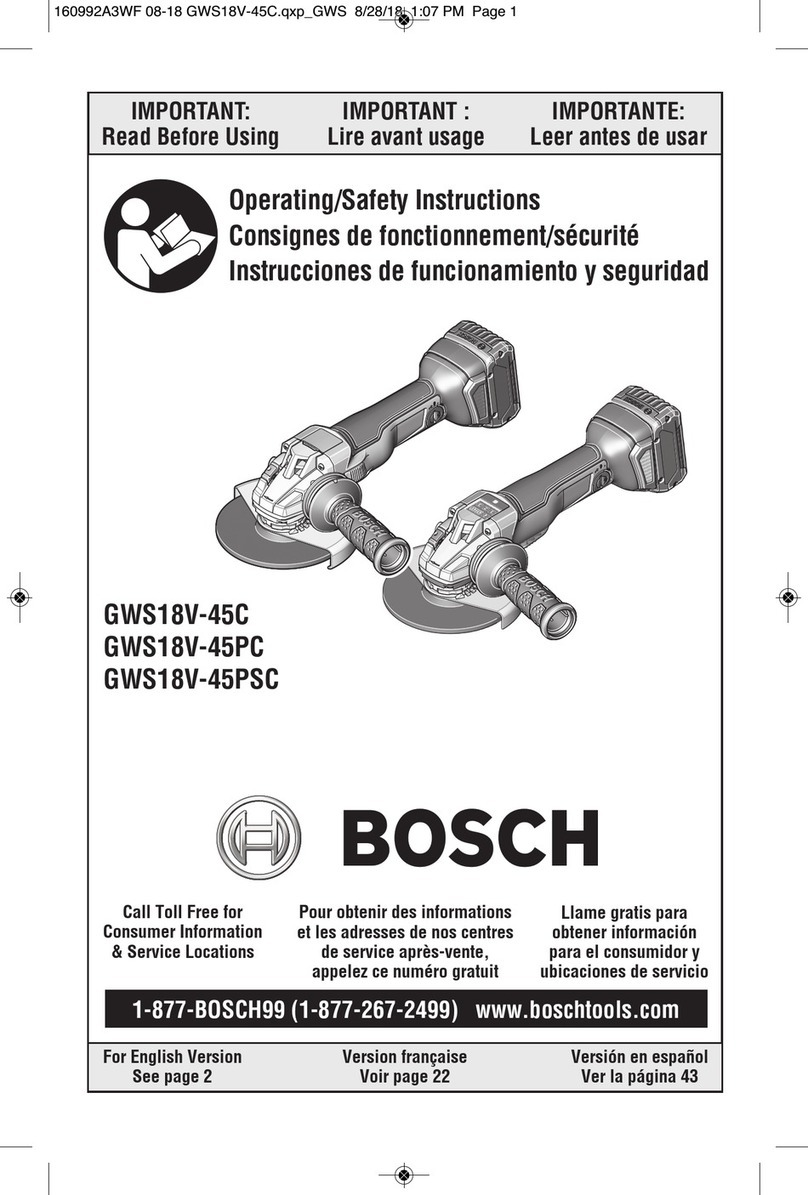 Bosch GWS18V-45C Operating/safety instructions
