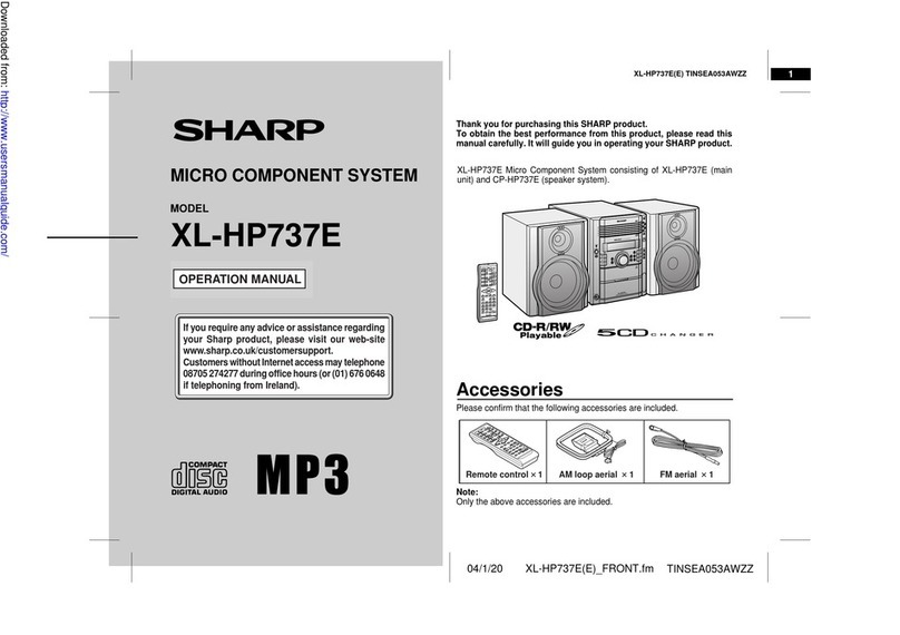 Sharp XL-HP737E User manual