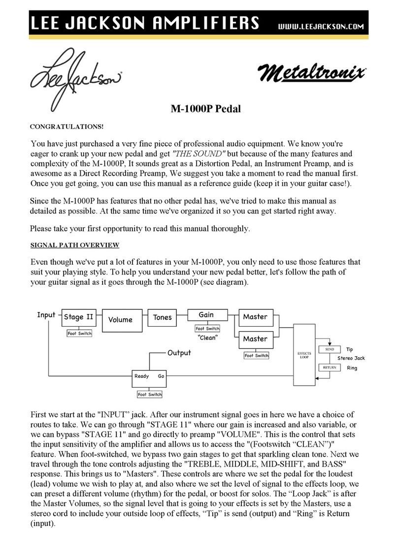 Lee Jackson Metaltronix M-1000P manual