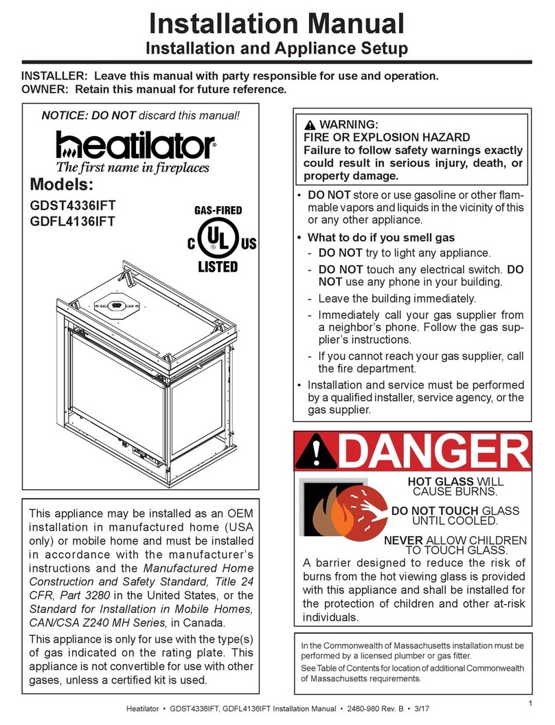 Heatilator GDST4336IFT installation manual Heatilator GDST4336IFT installation manual