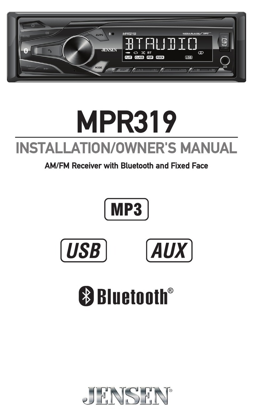 Jensen MPR319 Installation & owner's manual