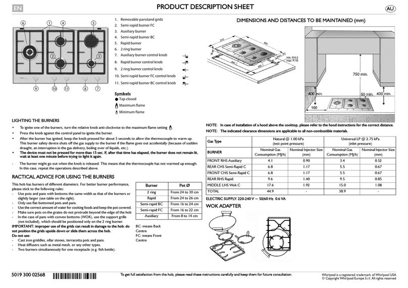 Whirlpool GMF9522IXL Product description sheet