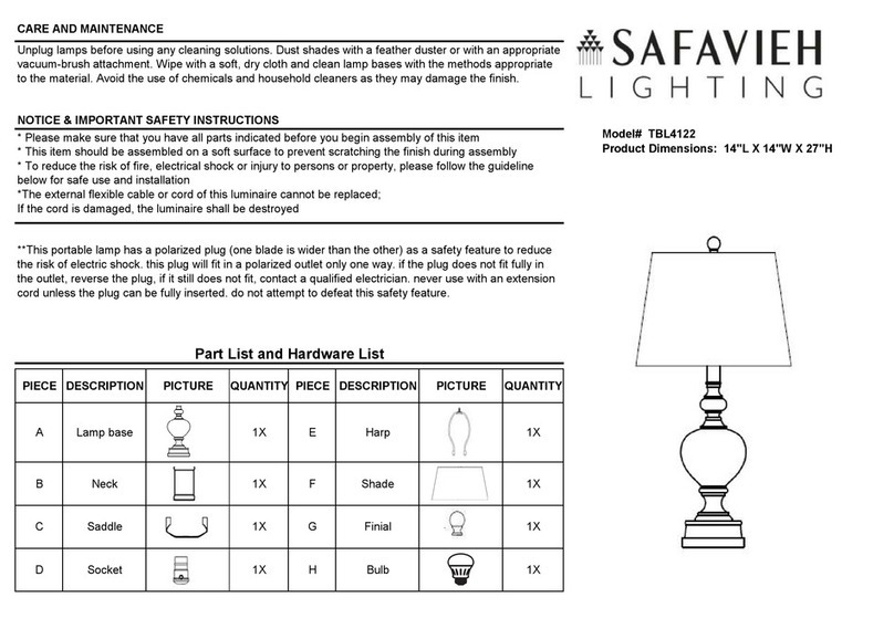 Safavieh ALBAN TBL4122 quick start guide
