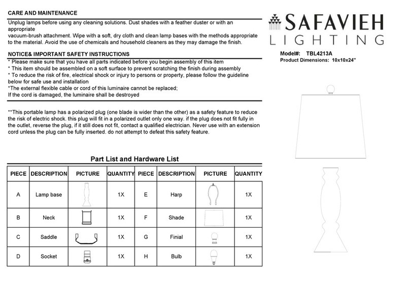 Safavieh KIAN TBL4213A quick start guide