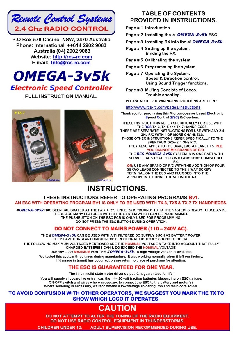 Remote Control Systems OMEGA-3v5k FULL INSTRUCTION MANUAL