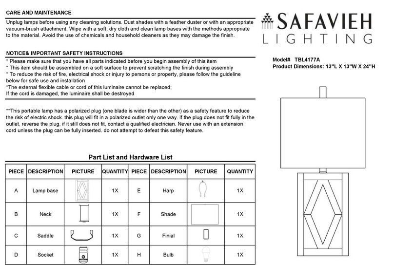 Safavieh TURNER TBL4177A User manual Safavieh TURNER TBL4177A User manual