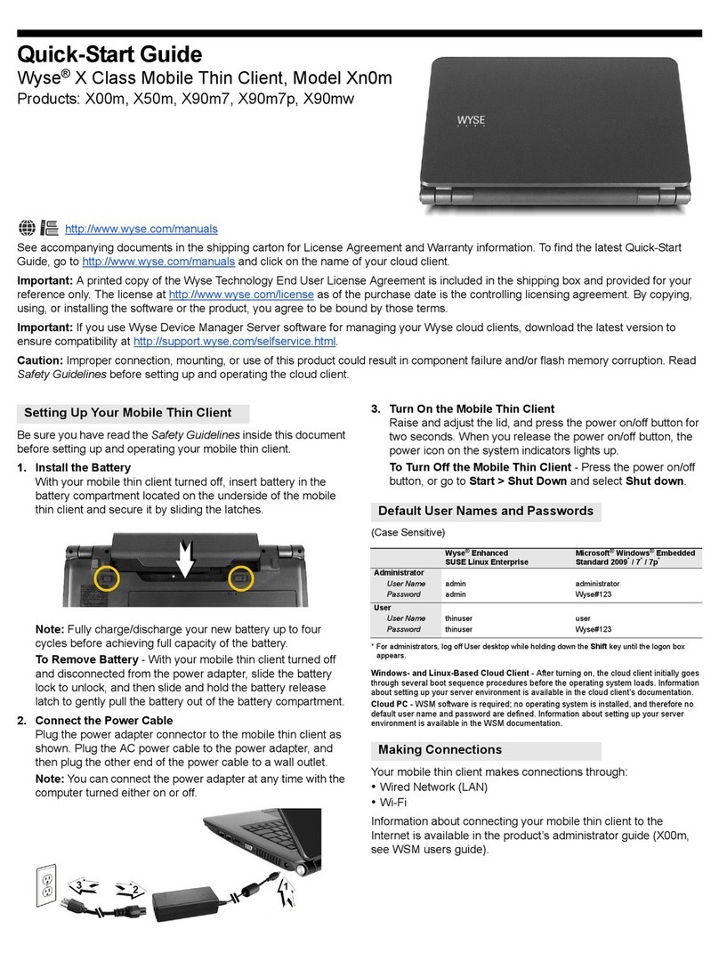 Wyse X90m7p quick start guide