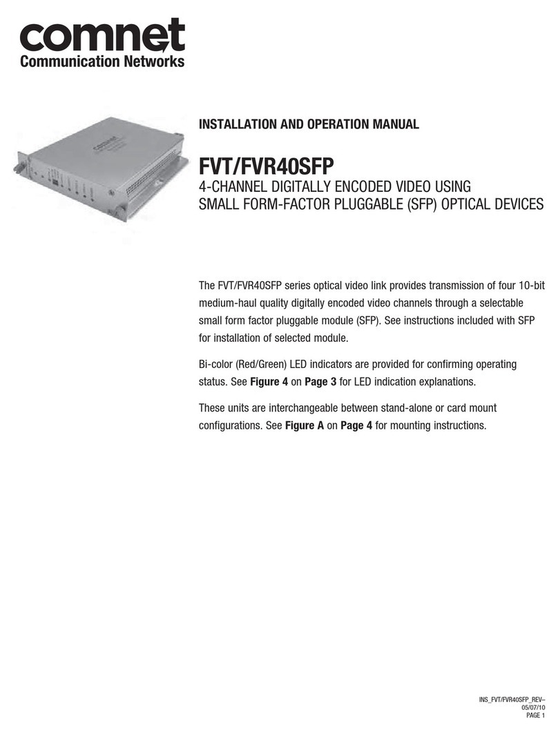 Comnet FVT40SFP Series User manual Comnet FVT40SFP Series User manual