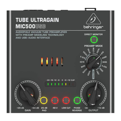 BEHR TUBE ULTRAGAIN MIC500USB quick start guide