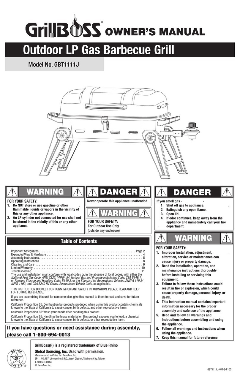 GrillBoss GBT1111J owner's manual