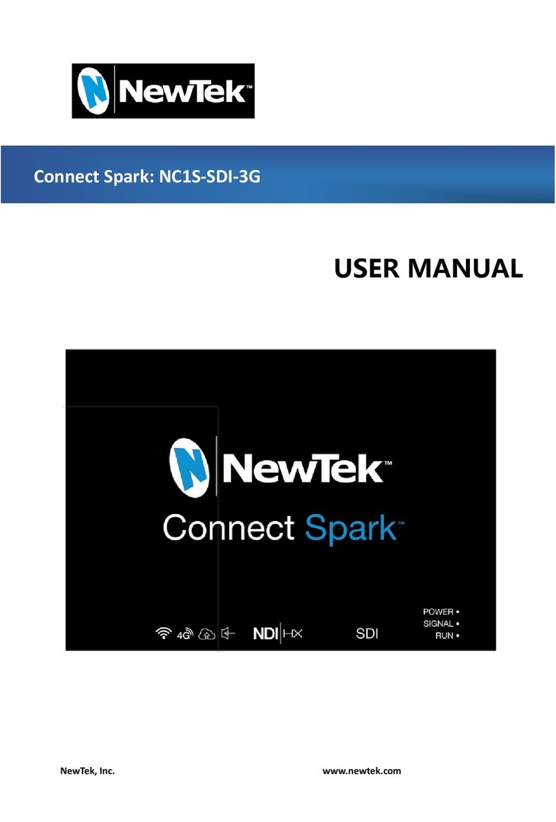 NewTek Connect Spark NC1S-SDI-3G user manual NewTek Connect Spark NC1S-SDI-3G user manual