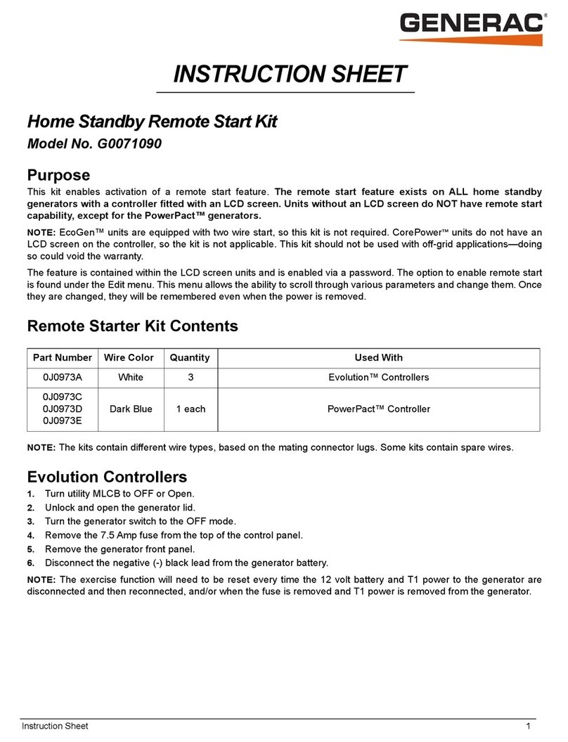 Generac Power Systems G0071090 instruction sheet Generac Power Systems G0071090 instruction sheet
