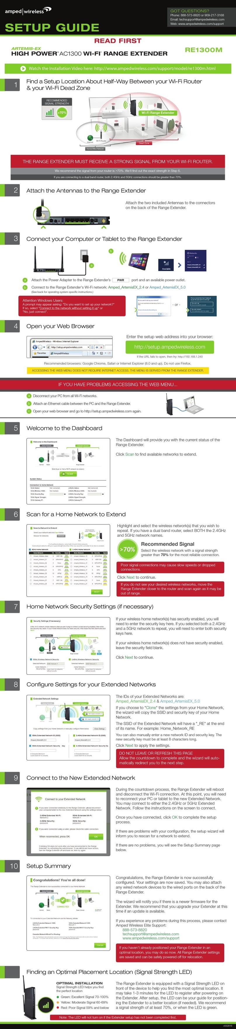 Amped Wireless ARTEMIS-EX RE1300M Setup guide