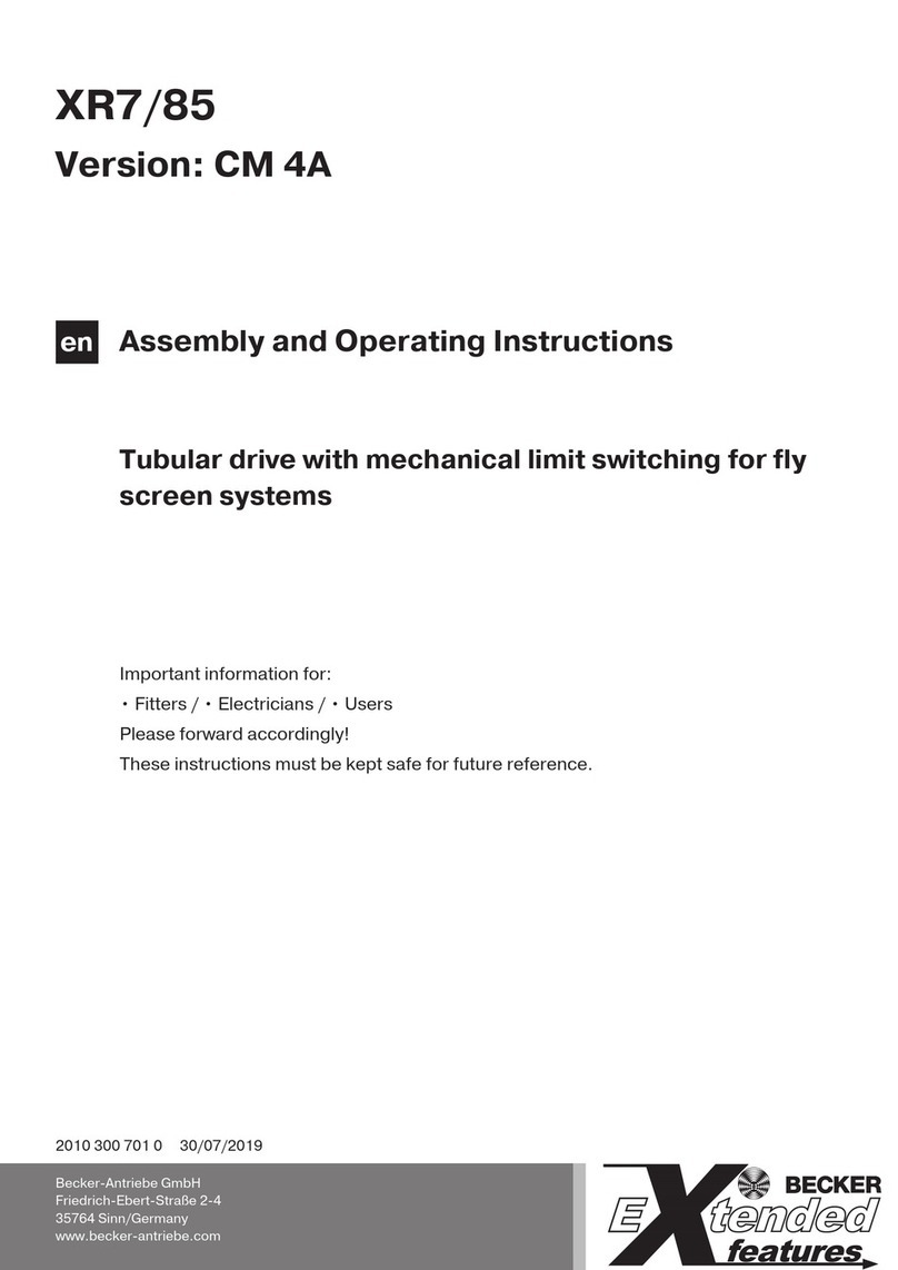 Becker Extended Features XR7/85 Assembly and operating instructions