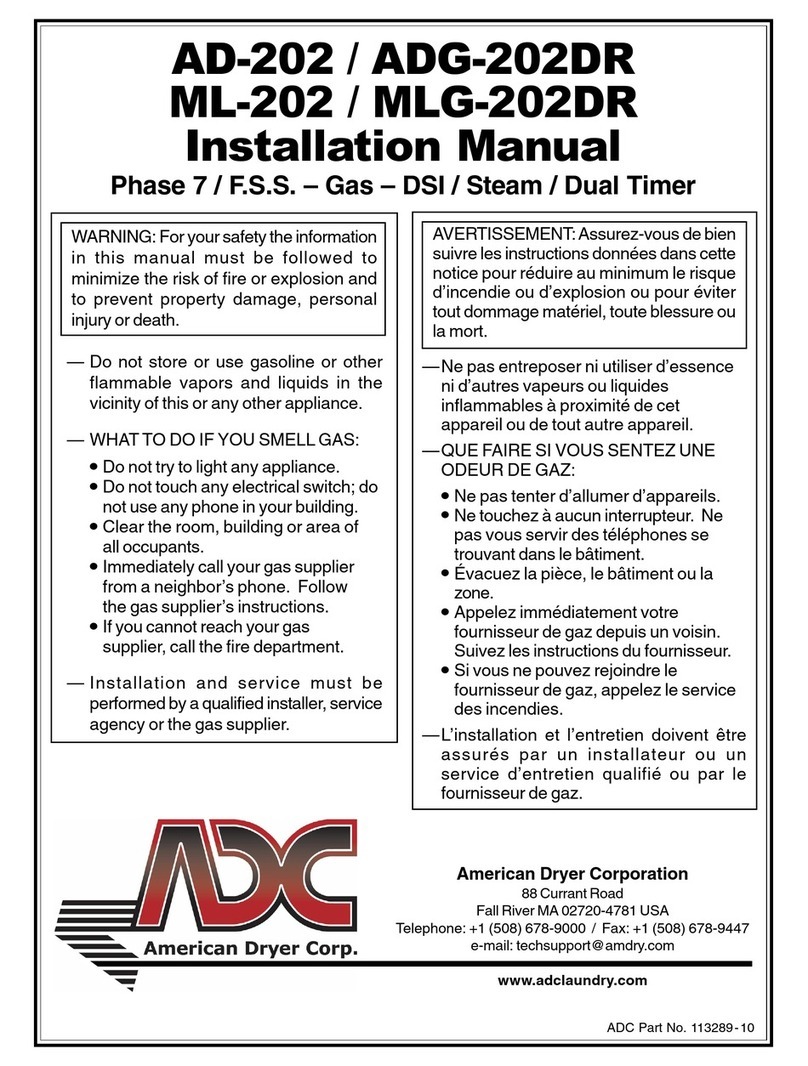 American Dryer AD-202 installation manual