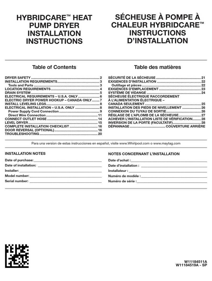 Whirlpool HYBRIDCARE YWHD560CHW0 User manual