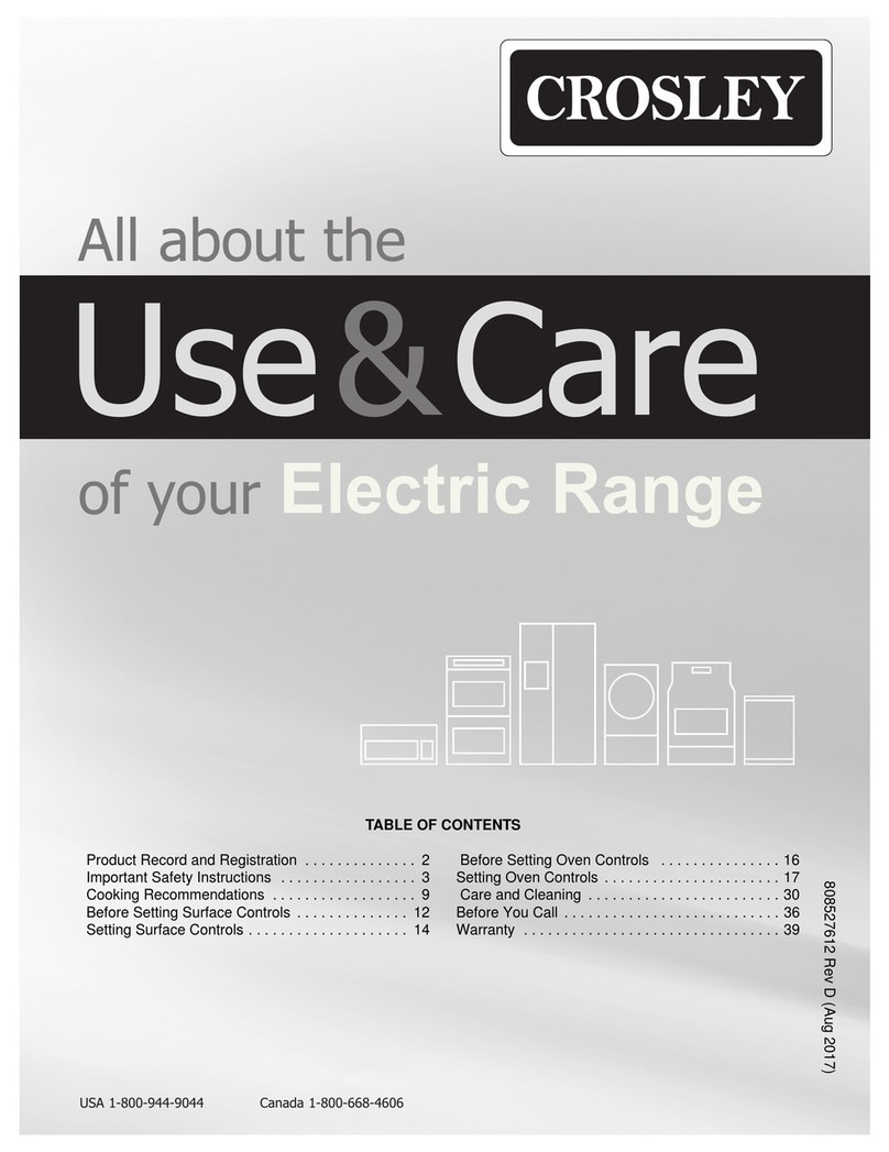 Crosley CREE3861TWA User manual