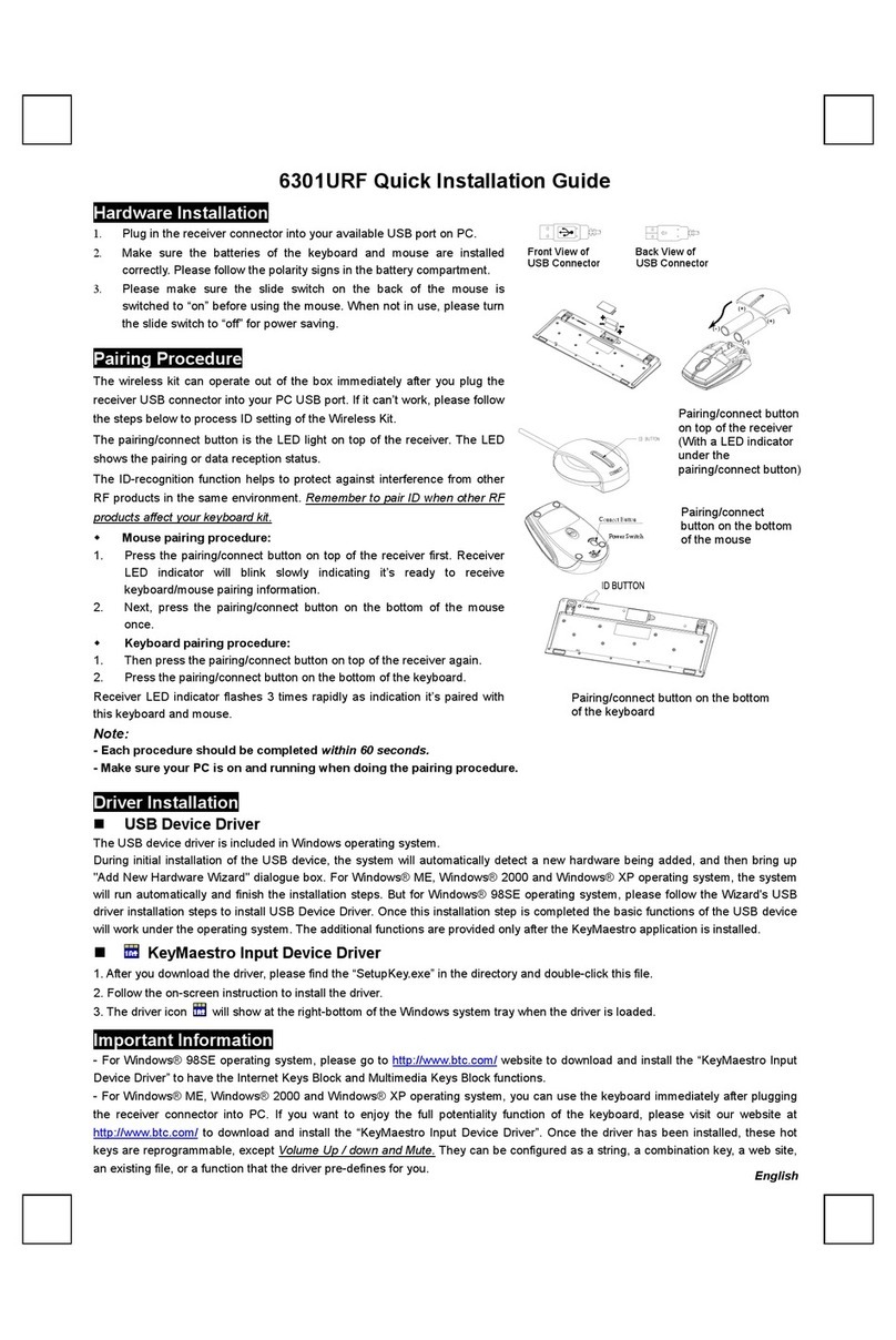 BTC 6301URF Quick installation guide