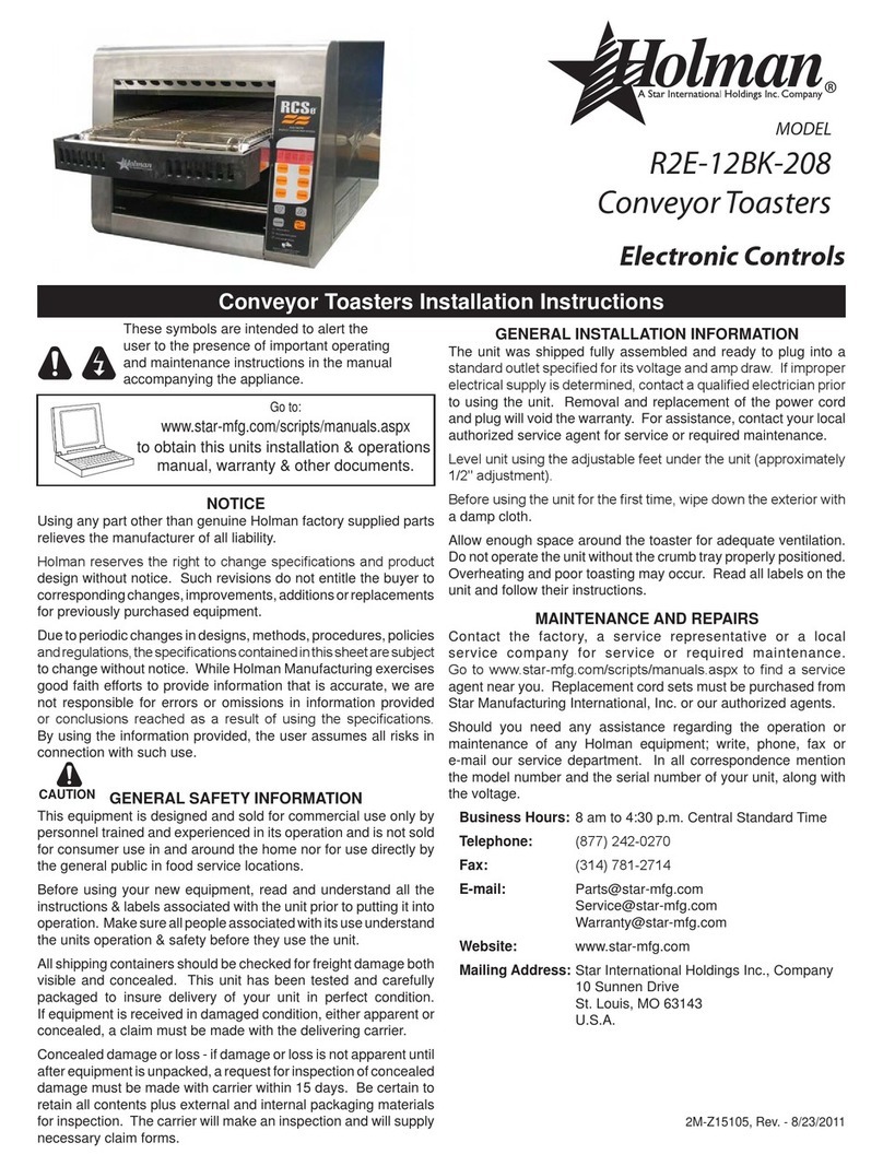 Star Holman R2E-12BK-208 User manual