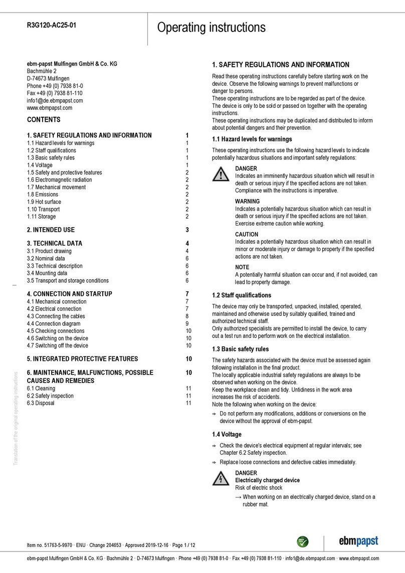 Ebmpapst R3G120-AC25-01 operating instructions