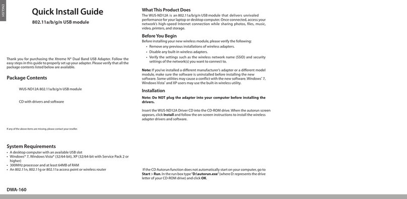Alpha Networks Extreme WUS-ND12A Quick install guide Alpha Networks Extreme WUS-ND12A Quick install guide