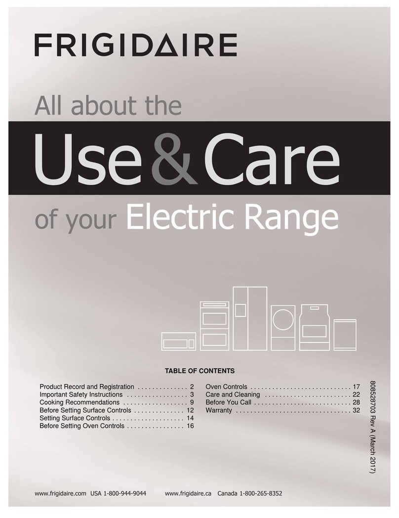 Frigidaire CFEF3012TWB User manual