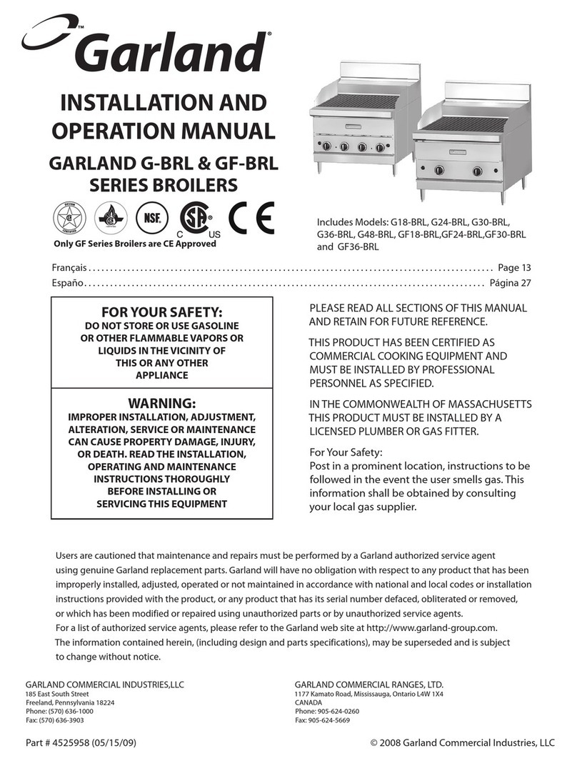 Garland G-BRL Series Installation and operation manual