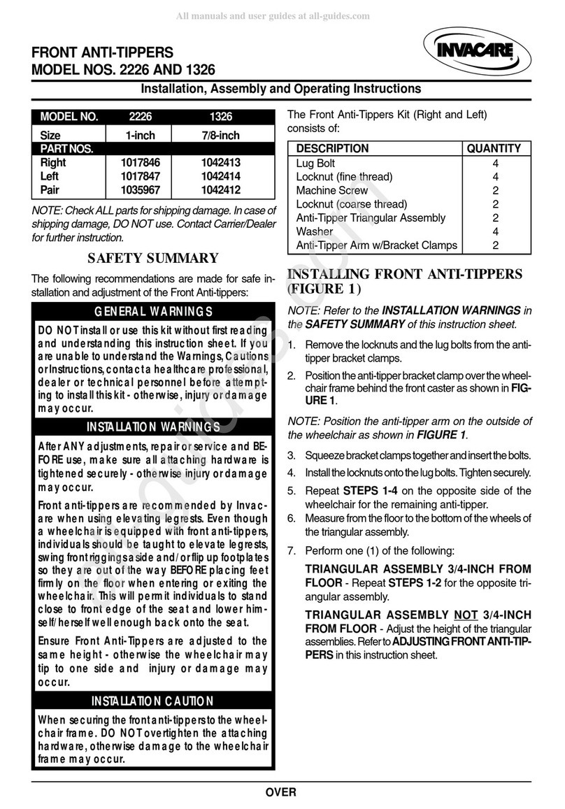 Invacare 1326 User manual