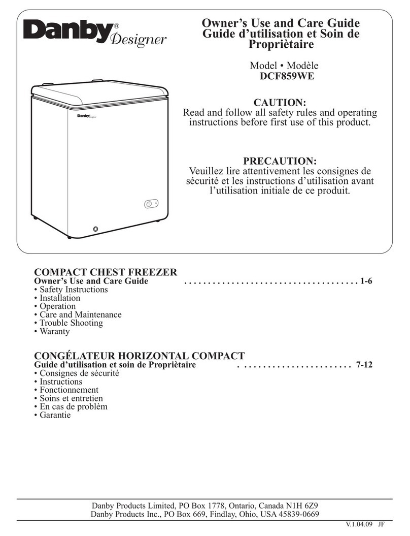 Danby DCF859WE Owner's use and care guide