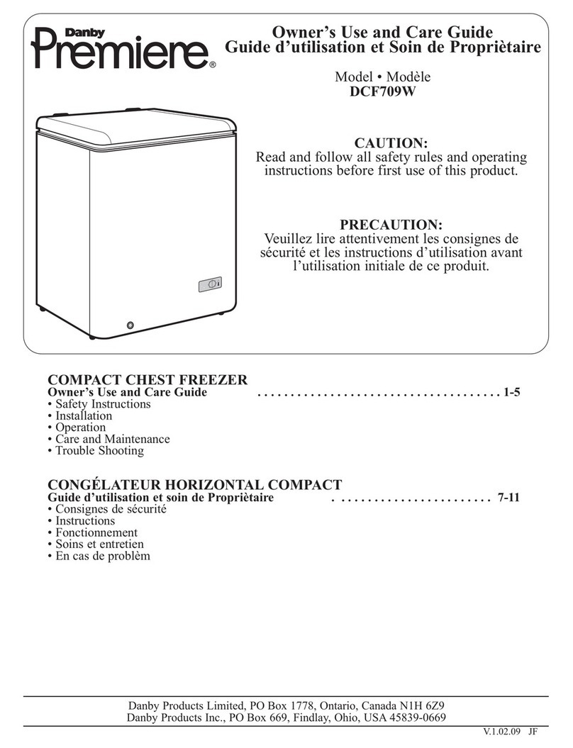 Danby Premiere DCF709W Assembly instructions