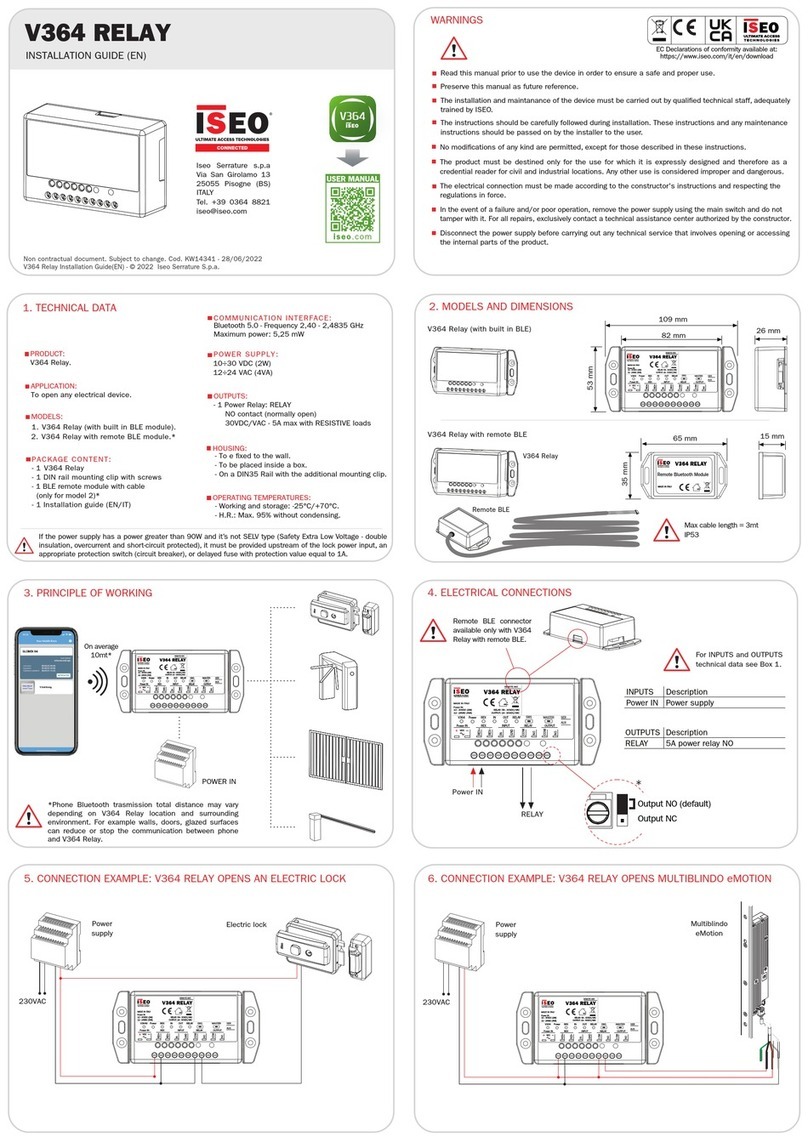 Iseo V364 User manual