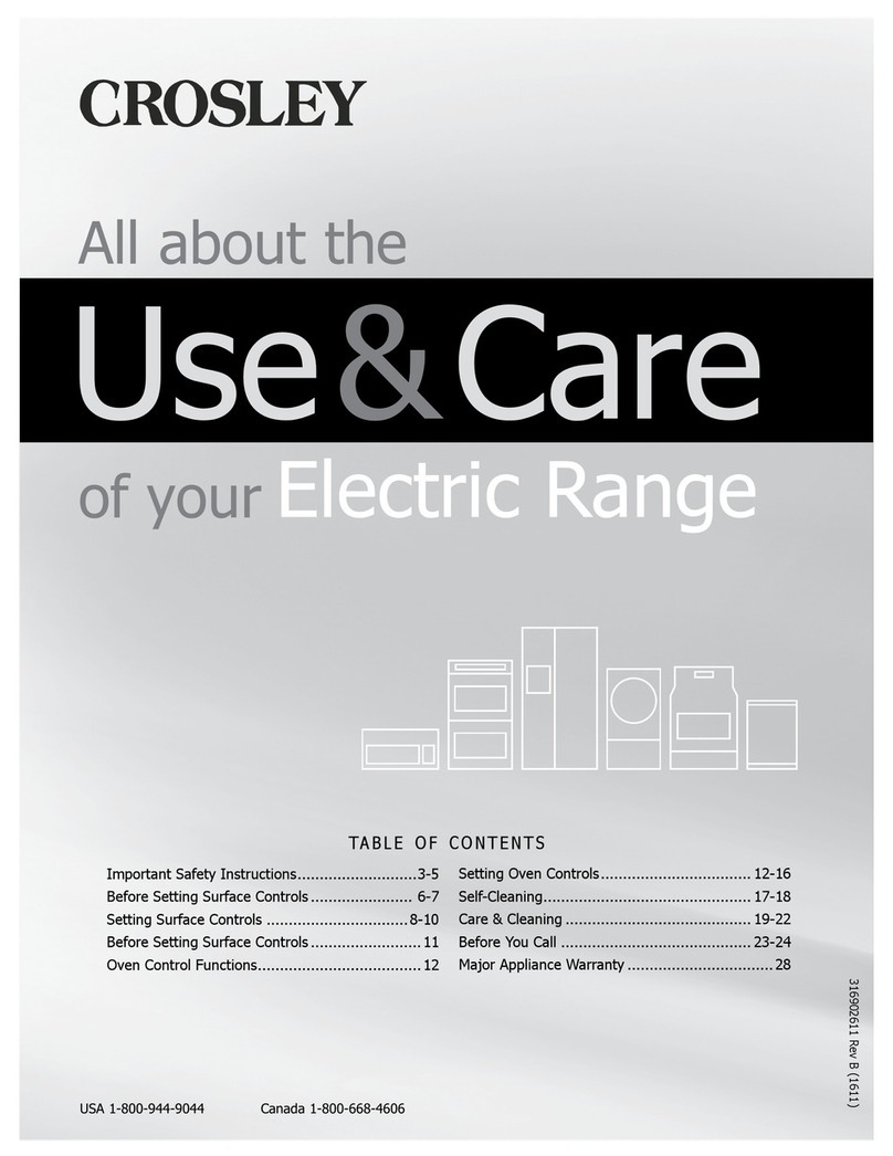 Crosley CRE3875PWC User manual