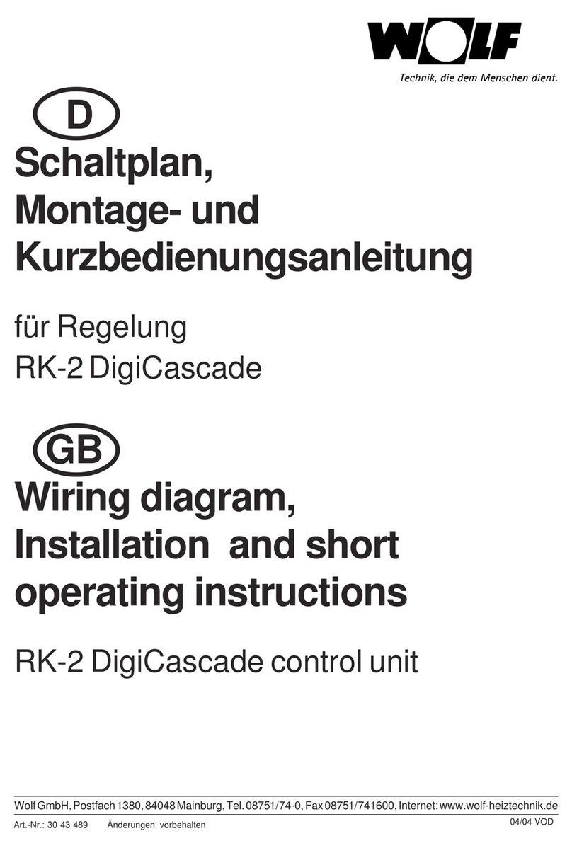 Wolf RK-2 Wiring diagram, Installation and short operating instructions