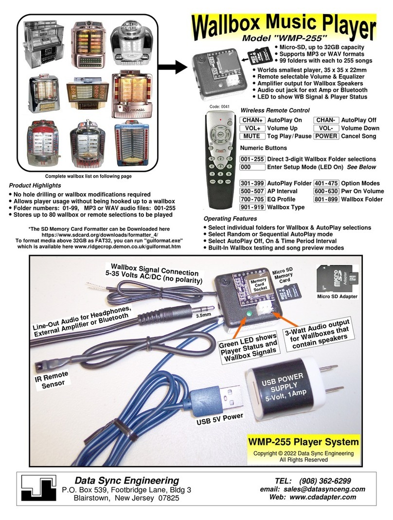 Data Sync Engineering WMP-255 manual