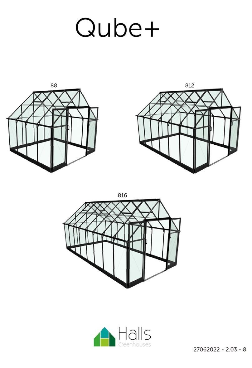 Halls Greenhouses Qube+ 88 Assembly instructions