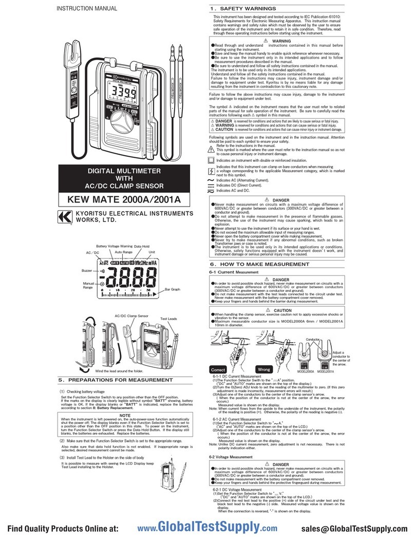 KYORITSU KEW MATE 2000A User manual KYORITSU KEW MATE 2000A User manual