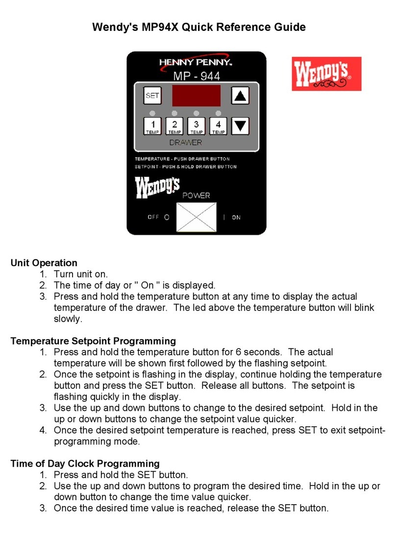 Henny Penny Wendy's MP94 Series User manual
