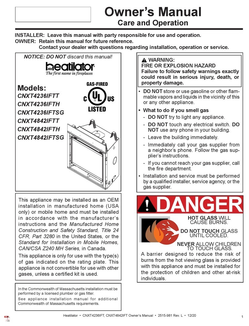 Heatilator CNXT4236IFTT owner's manual Heatilator CNXT4236IFTT owner's manual