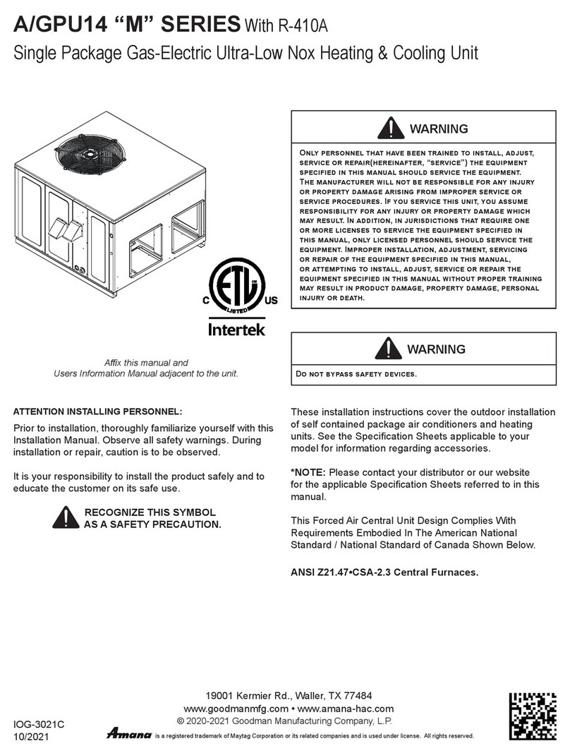 Amana A/GPU14 M Series User manual