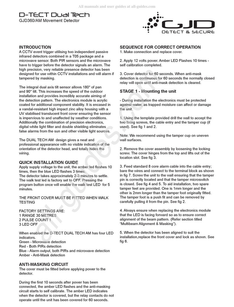 D-tect Systems D-TECT GJD360/AM quick start guide