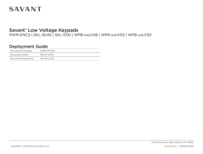 Savant PWM-ENC3 Quick reference guide