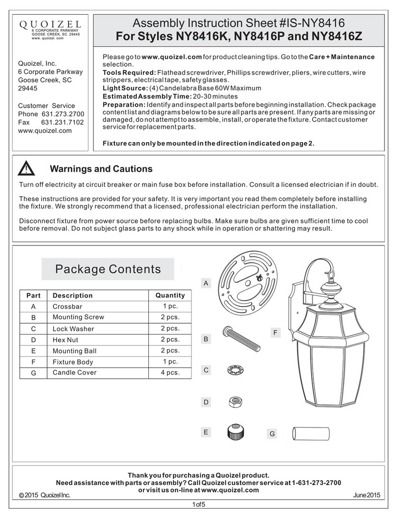 Quoizel NY8416K Mounting instructions