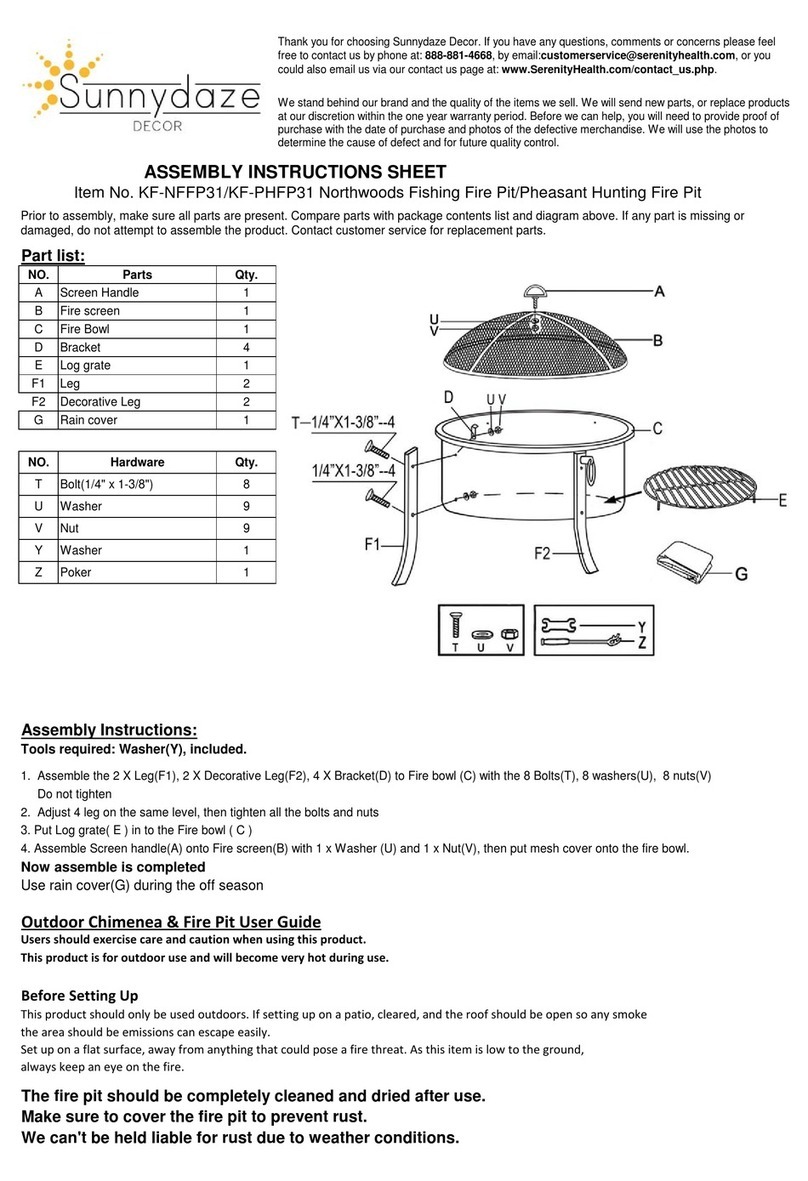 Sunnydaze Decor KF-NFFP31 Assembly instruction sheet Sunnydaze Decor KF-NFFP31 Assembly instruction sheet