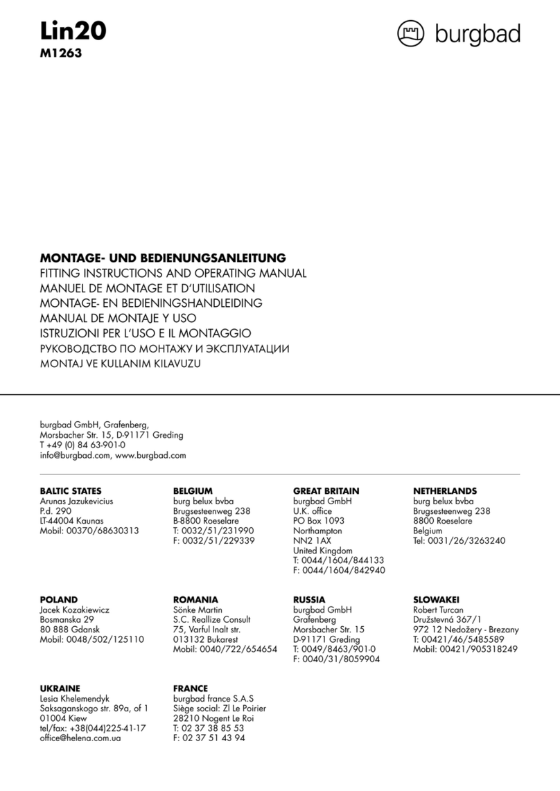 burgbad Lin20 HSPC040 FITTING INSTRUCTIONS AND OPERATING MANUAL burgbad Lin20 HSPC040 FITTING INSTRUCTIONS AND OPERATING MANUAL
