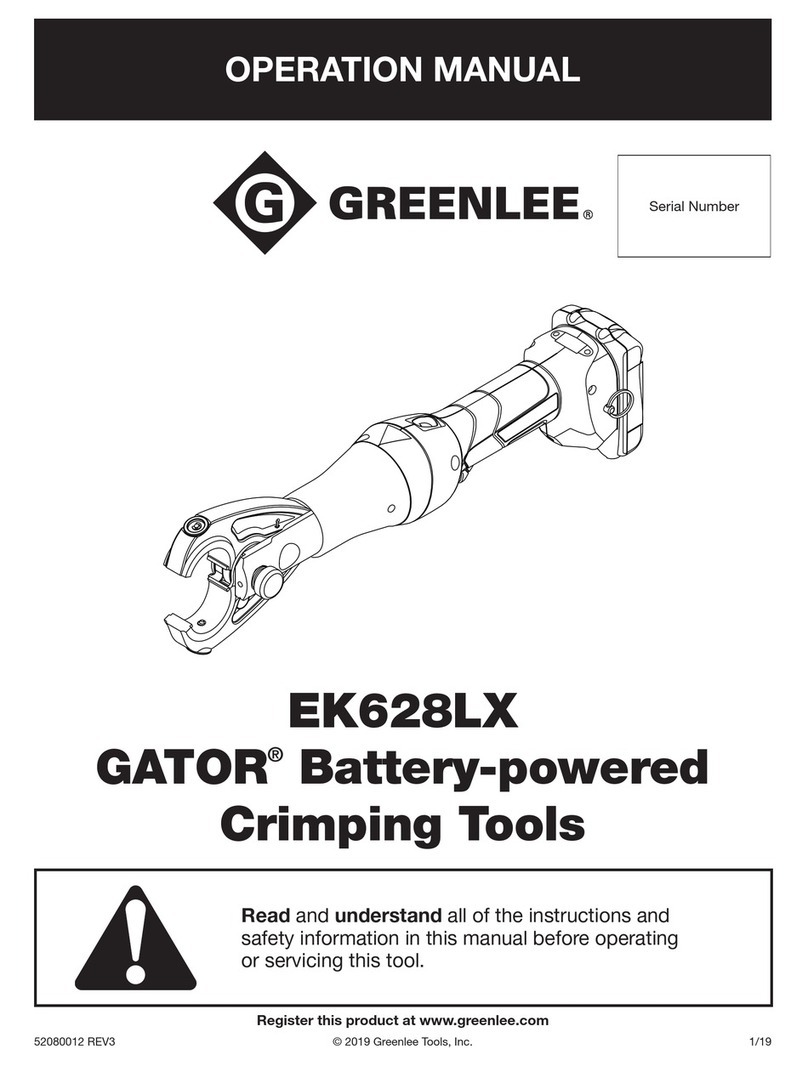 Greenlee GATOR GREEK628LX11 User manual Greenlee GATOR GREEK628LX11 User manual