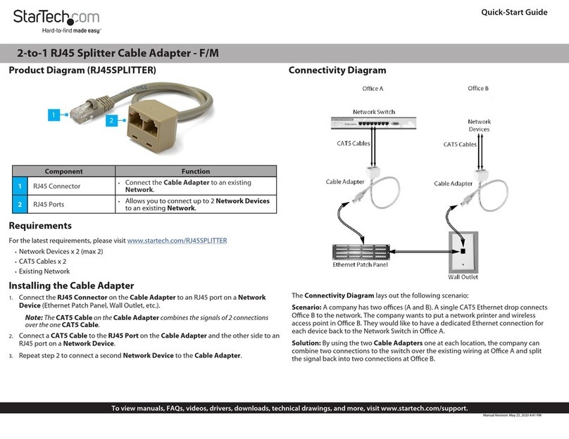 StarTech.com RJ45SPLITTER quick start guide