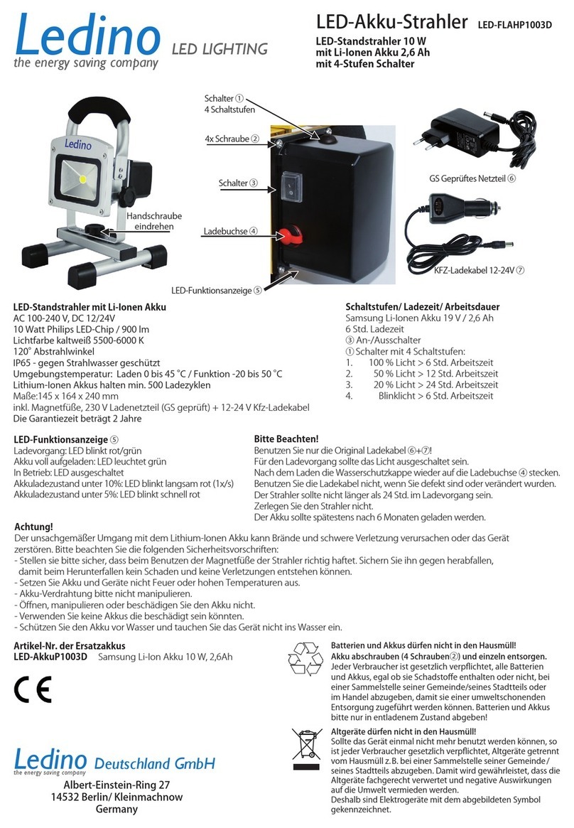 Ledino LED-FLAHP1003D quick start guide