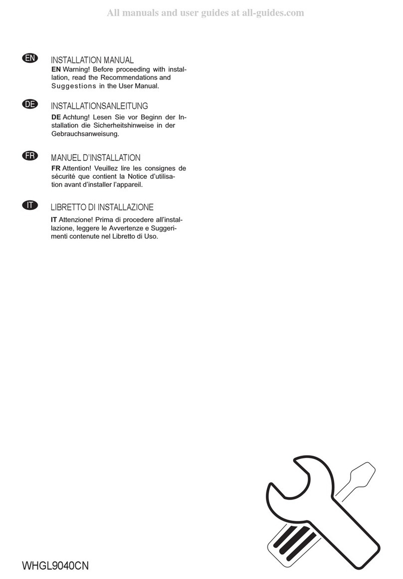 Electrolux WHGL9040CN installation manual
