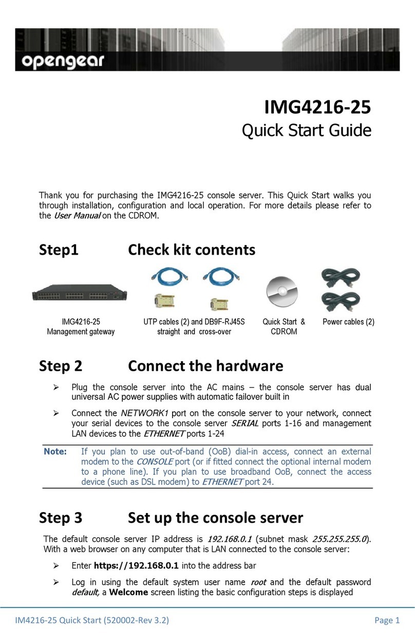 Opengear IMG4216-25 quick start guide